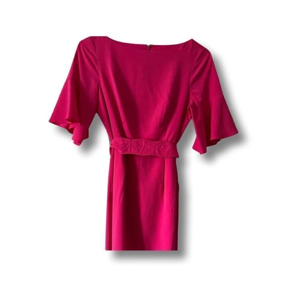 Eliza J Hot Pink Flare Sleeve Dress w Pockets - Picture 4 of 4